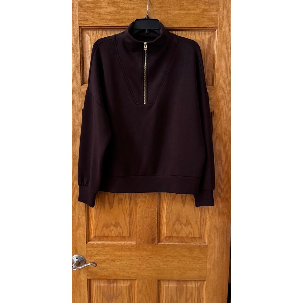Varley Hawley Half-Zip Pullover Coffee Bean Size Medium - Picture 3 of 4